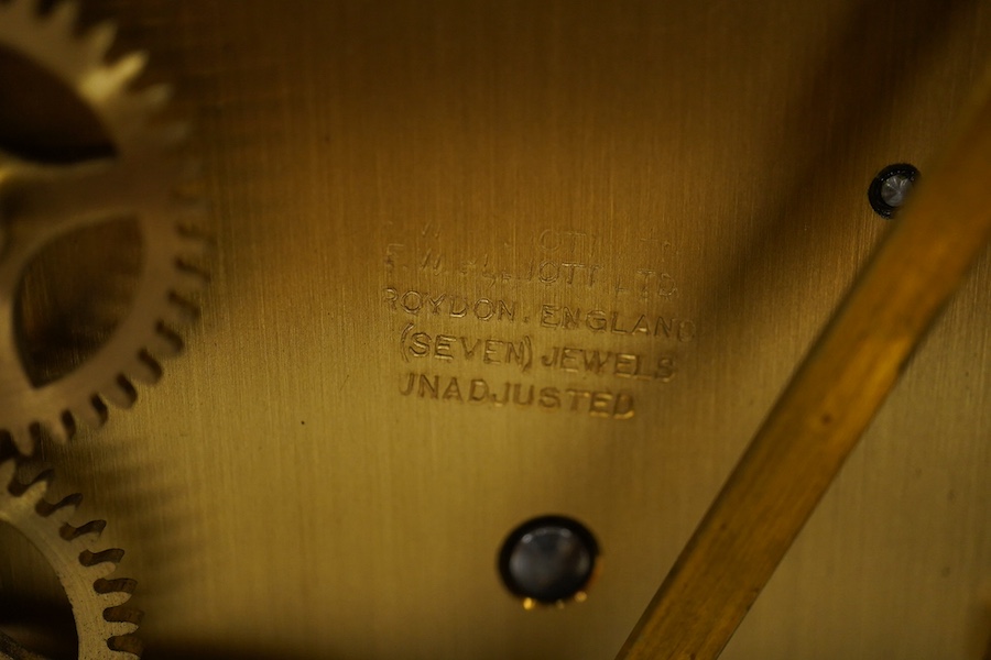 A George III style mahogany eight day chiming bracket clock, 40cm high. Condition - fair, unchecked if working